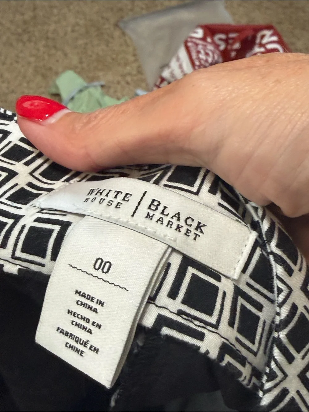 White House Black Market Black & White Geometric High-Waist Shorts